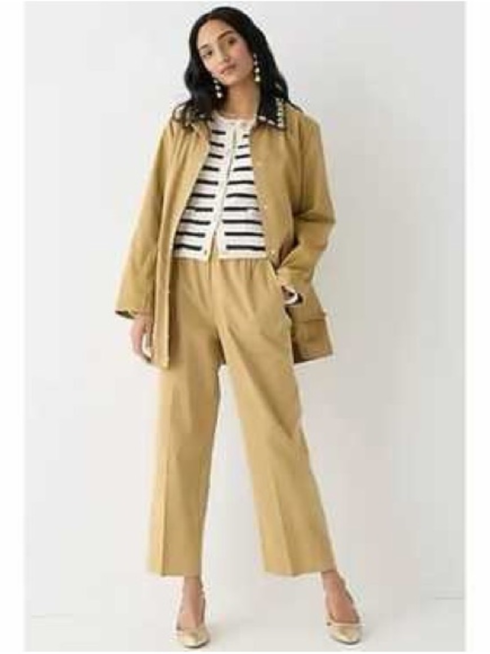 J Crew Astrid wide-leg chino pant in Beige. Women’s Size Small. NWT - Picture 2 of 4